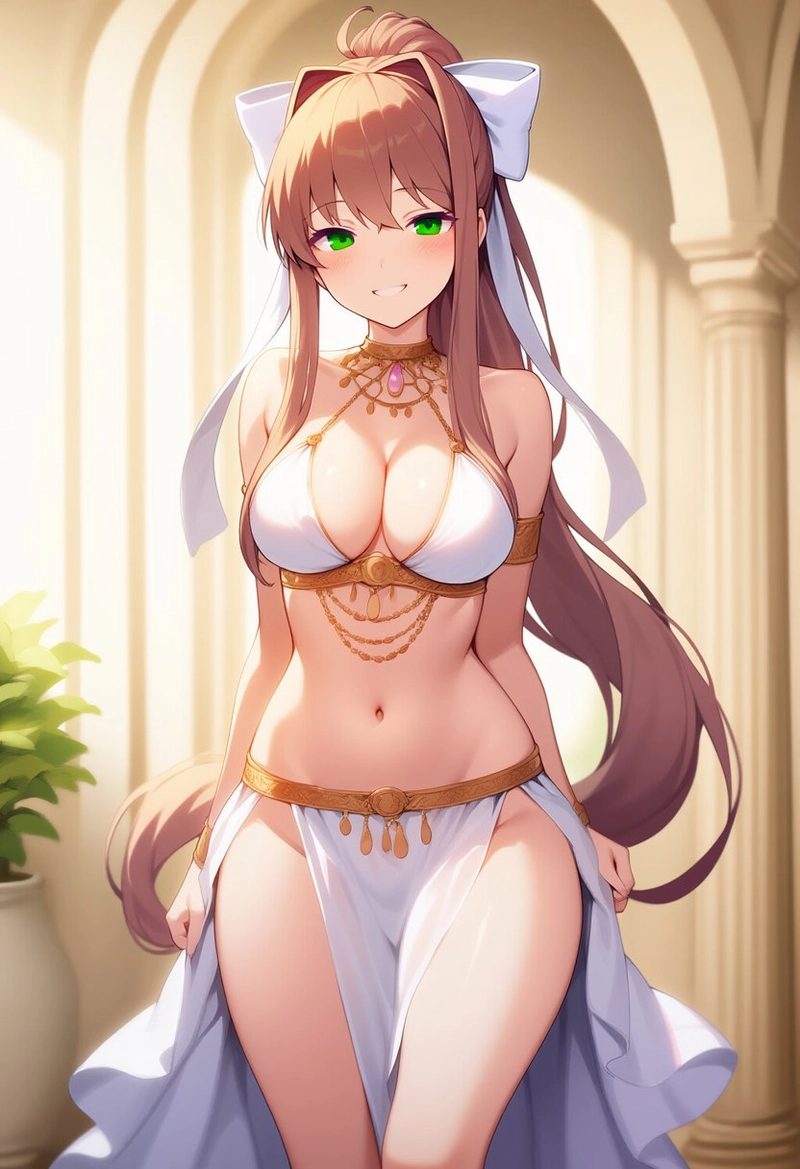 Anime Monika hentai bikini dính sát da cực kỳ quyến rũ 